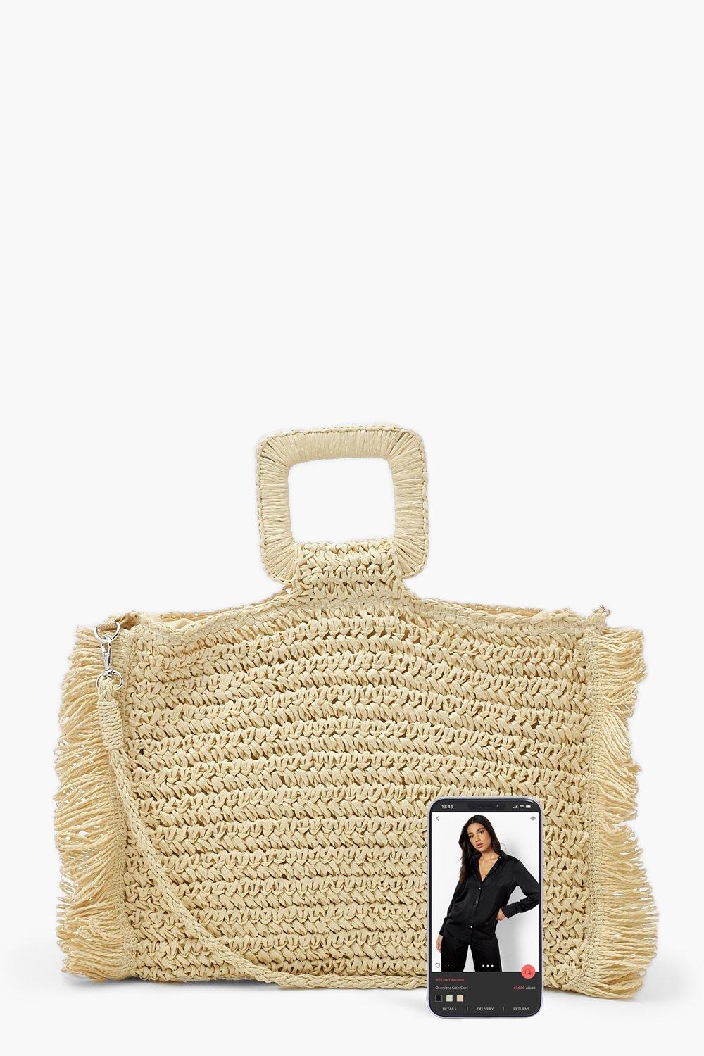 Zara natural straw discount bag